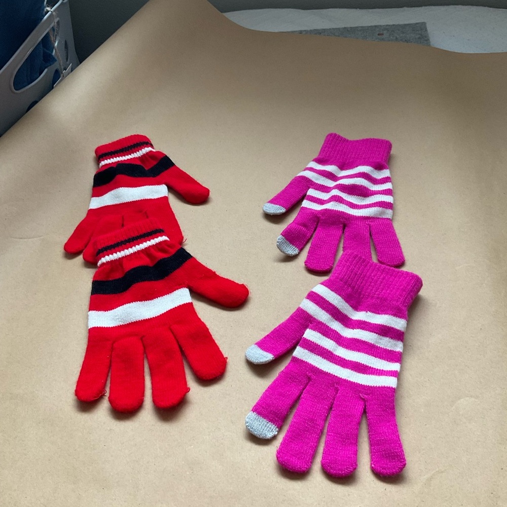 Colorful Striped Gloves Set